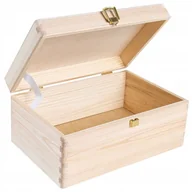Pudełka i szkatułki - Pudełko Drewniane Z Zamkiem I Wiekiem 30X20X14 Cm - miniaturka - grafika 1