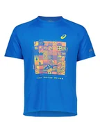 Koszulki sportowe męskie - asics Koszulka sportowa w kolorze niebieskim - miniaturka - grafika 1