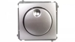 Kontakt KONTAKT_SIMON Ściemniacz przyciskowo - obrotowy BASIC Srebrny BMS9T.01/43 - Wyłączniki światła i elektryczne - miniaturka - grafika 1