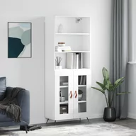 Witryny - vidaXL Witrynka, biała, 69,5x34x180 cm, materiał drewnopochodny - miniaturka - grafika 1