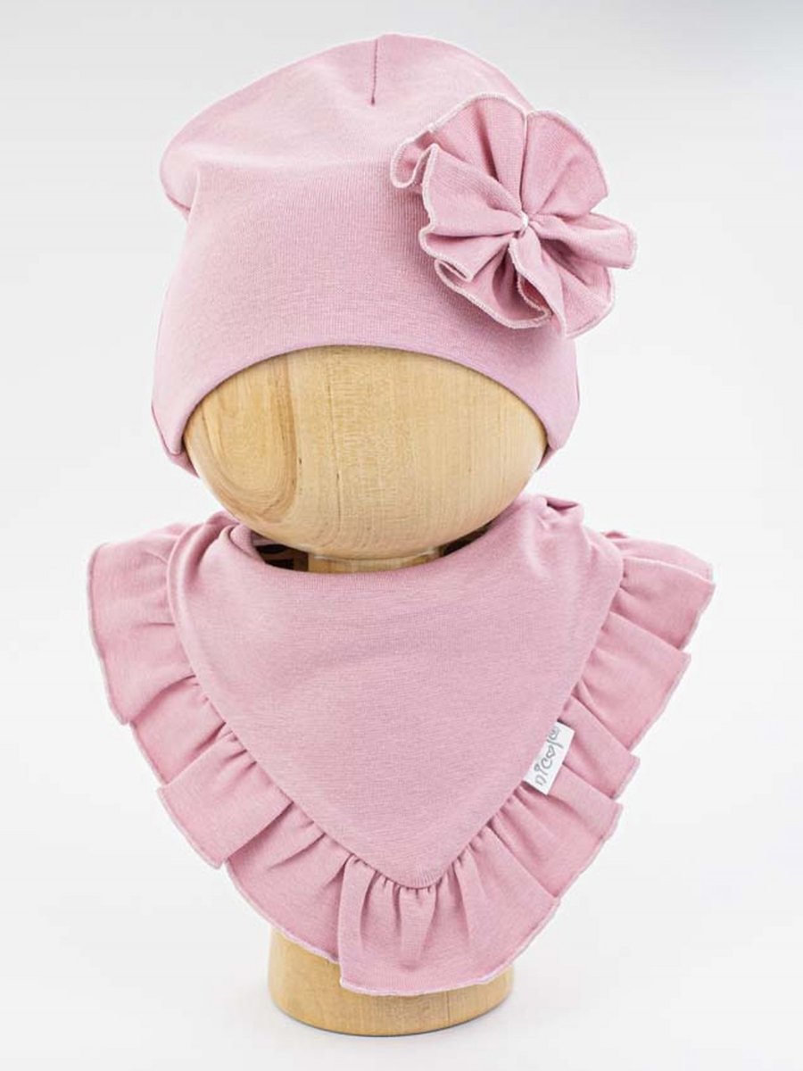 Dziewczęcy komplet czapka + chusta różowy Nicol r.128/140