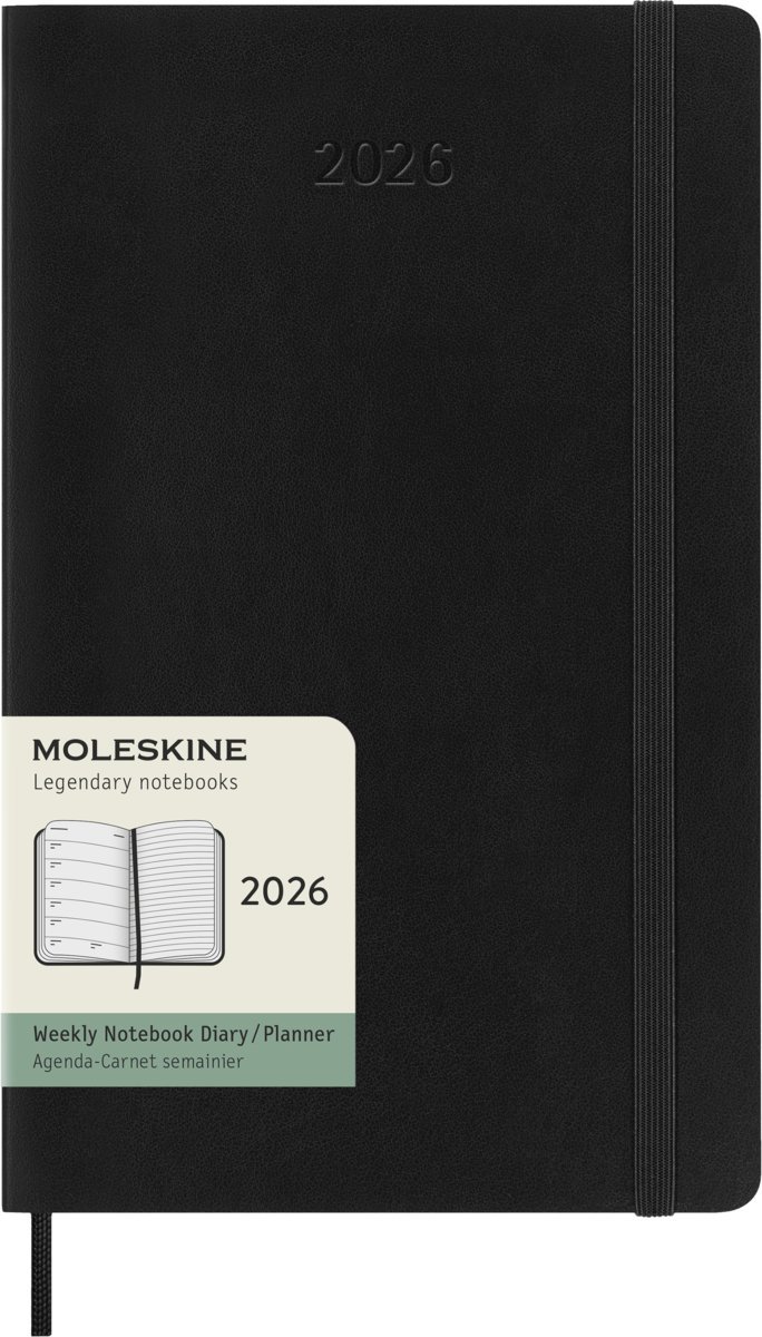 MOLESKINE kalendarz 2026 CZARNY LARGE WEEKLY SOFT TYGODNIOWY (13x21)