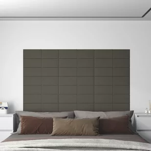 Panele Ścienne, 12 Szt, Ciemnoszary, 60X15 Cm, Aksamit, 1,08 M² - Dekoracje domu - miniaturka - grafika 1