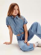 Koszulki dla dziewczynek - Sinsay - Koszula jeansowa - niebieski - miniaturka - grafika 1