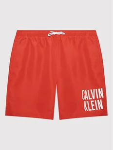 Calvin Klein Swimwear Szorty kąpielowe Intense Power KV0KV00006 Czerwony Regular Fit - Spodenki damskie - miniaturka - grafika 1