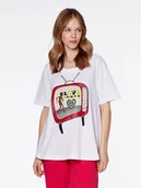Koszulki i topy damskie - LOVE MOSCHINO T-Shirt W4H8301M 3876 Biały Relaxed Fit - miniaturka - grafika 1