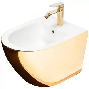 Rea Bidet podwieszany Rea Carlo Mini Gold White - Bidety - miniaturka - grafika 1