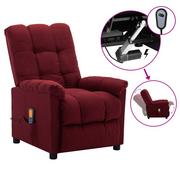 Fotele - vidaXL Lumarko Rozkładany fotel masujący, elektryczny, winna czerwień, tkanina 3073761 - miniaturka - grafika 1