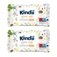 Chusteczki nawilżane - Chusteczki nawilżane dla dzieci Kindii aloe extra soft 2 opakowania - miniaturka - grafika 1