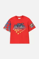 Koszulki dla chłopców - Coccodrillo t-shirt dziecięcy kolor czerwony z nadrukiem - miniaturka - grafika 1