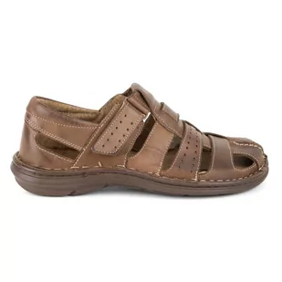 SANDAŁY MĘSKIE 467 CIEMNY BRĄZ - Buty Olivier - Sandały męskie - miniaturka - grafika 1