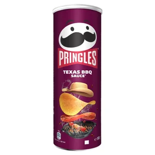 Pringles texas barbeque tuba 165g- chrupki o smaku teksańskiego sosu barbecue. Pikantny produkt piekarski. - Ciastka - miniaturka - grafika 1