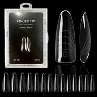 Ozdoby do paznokci - TEMU 140 szt. Długie Owalne Naklejki na Paznokcie – Przezroczyste, Błyszczące z Latyno-Special Serii do Domowego Manicure w Jakości Salonowej - miniaturka - grafika 1