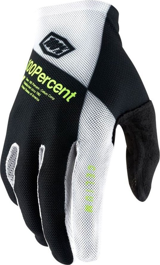 100% Rękawiczki 100% CELIUM Glove black white fluo yellow roz. S długość dłoni 181-187 mm DWZ