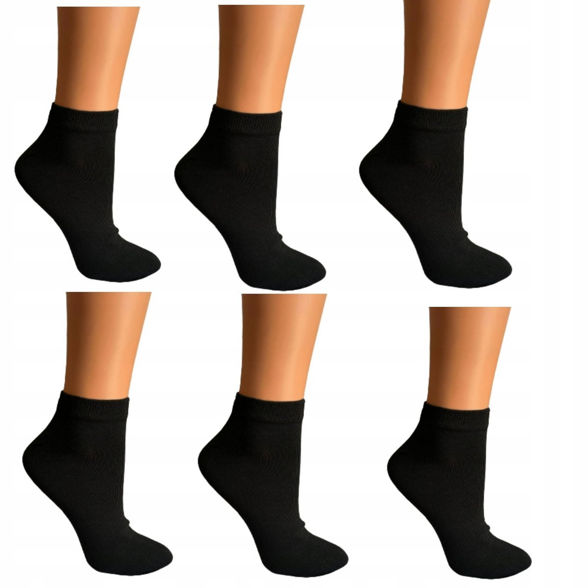 Stopki damskie bawełniane czarne rozmiar 36/38 5-pak