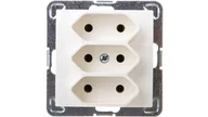 Gniazdka elektryczne - Ospel Gniazdo ścienne IMPRESJA MODUŁ Potrójne EURO ecru GP-3Y/m/27 - miniaturka - grafika 1