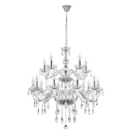 Lampy sufitowe - Lampa wisząca Cristallo przezroczysto-chromowana 15xE14x40W kryształowy wym: 125 x 78 x 78 cm szkło Candellux - miniaturka - grafika 1