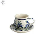 Filiżanki - FILIŻANKA I SPODEK DO PODWÓJNEGO ESPRESSO 0,07 L GU1121DEK1208 CERAMIKA BOLESŁAWIEC - miniaturka - grafika 1