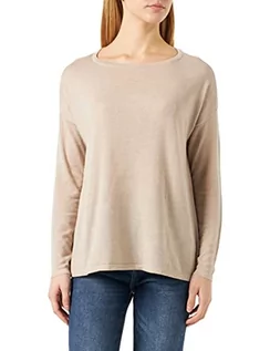 Koszulki i topy damskie - Vila VIABELLA O-Neck L/S Knit TOP/SU - NOOS, Naturalny melanż, XXL - grafika 1