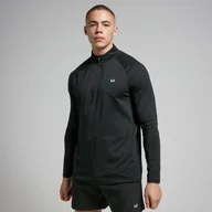Bluzy męskie - Męska bluza z suwakiem ¼ z kolekcji Training MP – czarna - L - miniaturka - grafika 1