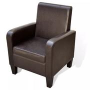 Fotele - vidaXL Miękki nowoczesny fotel ze sztucznej skóry brązowy - miniaturka - grafika 1