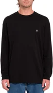 Koszulki męskie - t-shirt VOLCOM STONE BLANKS LS TEE Black - miniaturka - grafika 1