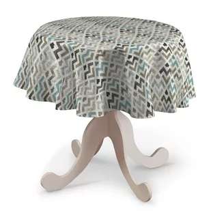 Dekoria Obrus okrągły wzór geometryczny w odcieniach pastelowego błękitu i beżu na jasnym tle 135 cm Modern 415-141-93 - Obrusy i serwetki - miniaturka - grafika 1