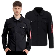 Odzież taktyczna i umundurowanie - Koszula wierzchnia Alpha Industries Overshirt 108123 03 - Czarna XXL - miniaturka - grafika 1