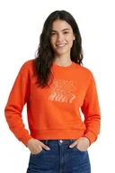 Bluzy damskie - Bluza damska Desigual Uniforme pomarańczowa -XS - miniaturka - grafika 1