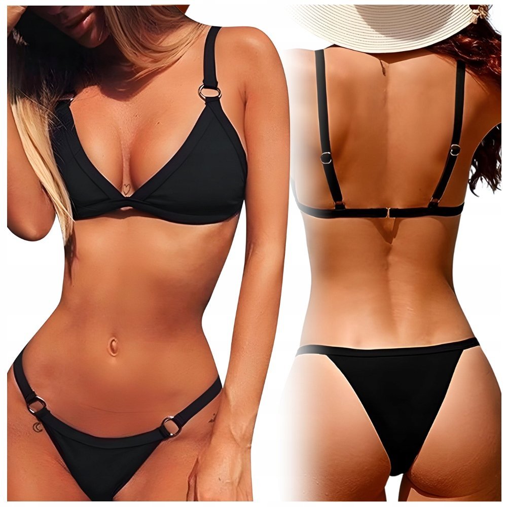 STRÓJ KĄPIELOWY BIKINI KOSTIUM DO OPALANIA DWUCZĘŚCIOWY STRINGI SEXY L