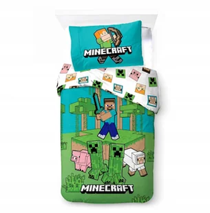 POŚCIEL bawełniana MINECRAFT 140x200 ORYGINALNA - Pościel dla dzieci - miniaturka - grafika 1