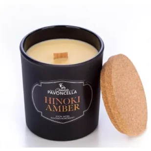 Świeczka sojowa Hinoki Amber czarna 135 g - Świece - miniaturka - grafika 1