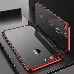 Clear Color case żelowy pokrowiec etui z metaliczną ramką iPhone 8 Plus / iPhone 7 Plus czerwony - Etui i futerały do telefonów - miniaturka - grafika 2