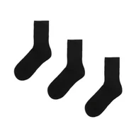 Półbuty damskie - Cropp - 3 pack czarnych skarpetek basic - Czarny - miniaturka - grafika 1