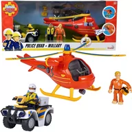 Samoloty i helikoptery - Strażak Sam Helikopter Wallaby, quad policyjny, figurki Simba - miniaturka - grafika 1