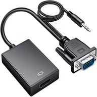 Kable komputerowe i do monitorów - Kabel Adapter Vga Hdmi Full Hd D-Sub Przewód Audio - miniaturka - grafika 1