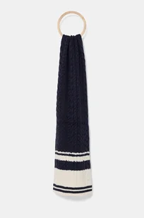 Tommy Hilfiger szalik wełniany kolor granatowy wzorzysty AW0AW16654 - Apaszki i szaliki damskie - miniaturka - grafika 1