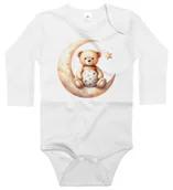 Body dla niemowląt - Body dziecięce Boho Pluszowy Misio Siedzący Na Księzycu Dzień Misia 74/80 - miniaturka - grafika 1