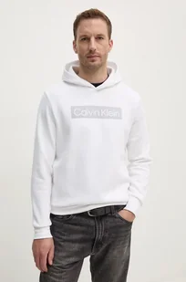 Calvin Klein bluza męska kolor biały z kapturem z nadrukiem K10K113552 - Bluzy męskie - miniaturka - grafika 1