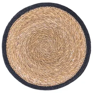 Obrusy i serwetki - Podkładka na stół z trawy morskiej z czarną lamówką śr. 30 cm - miniaturka - grafika 1