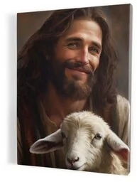 Jezus Dobry Pasterz i przypowieść o zagubionej owieczce, obraz - Ikony i obrazy sakralne - miniaturka - grafika 1