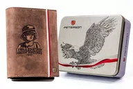 Portfele - Duży portfel męski patriotyczny powstaniec flaga Polski skóra naturalna Peterson, brązowy - miniaturka - grafika 1