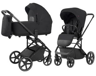Wózek wielofunkcyjny 2w1 gondola i spacerówka CARRELLO ALFA 2025 Rock Black - Wózki dziecięce - miniaturka - grafika 1