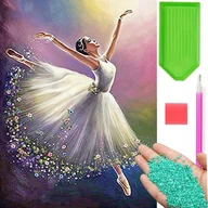 Zabawki kreatywne - Haft Diamentowy Baletnica Zestaw Diamond Painting - miniaturka - grafika 1