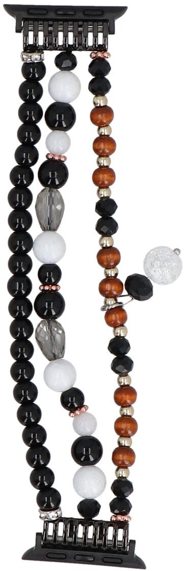 GlacierX bransoleta do smartwatcha Multi Strand Beaded Charm Bracelet Black Amber do Apple Watch 38/40/41mm Czarno-bursztynowa