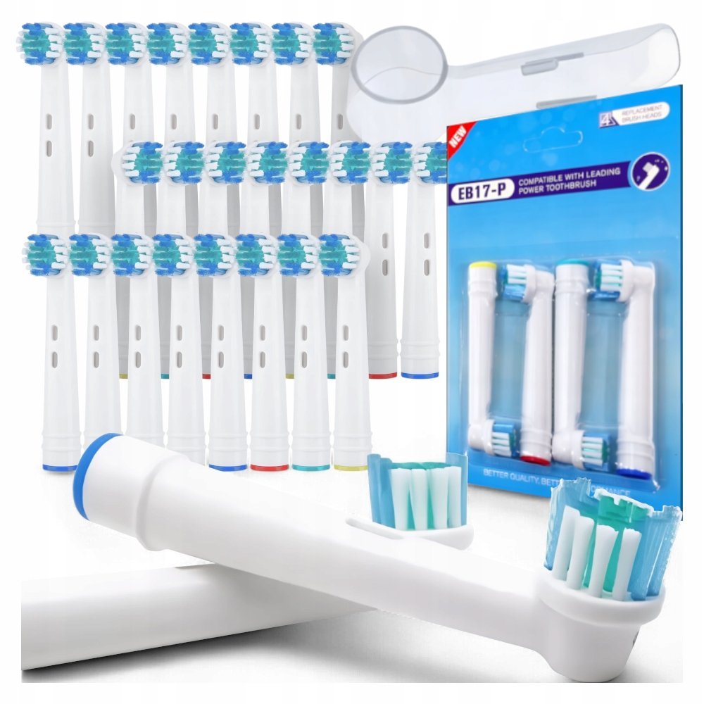 KOŃCÓWKI WKŁADY DO SZCZOTECZKI ELEKTRYCZNEJ BRAUN ORAL-B 24 SZTUKI OSŁONKA