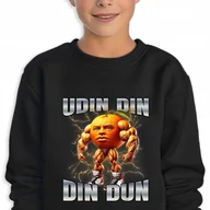 Bluzy dla dziewczynek - BLUZA Dziecięca Czarna Prezent Na Święta BRAINROT UDIN DIN DIN DUN 164cm - miniaturka - grafika 1