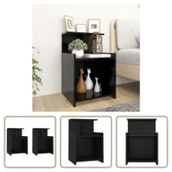 Szafki nocne - The Living Store Szafki nocne 2 szt. czarne 40x35x60 cm materiał drewnopochodny - miniaturka - grafika 1