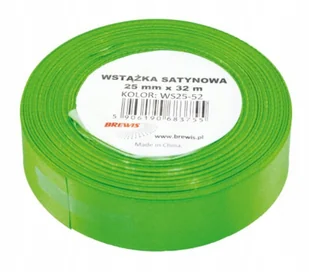 Brewis Wstążka dekoracyjna satynowa 25mm/32m zielona 52 - Pasmanteria - miniaturka - grafika 1