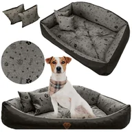 Legowiska dla psów - Legowisko Dla Psa Kanapa Posłanie Muszla 75X65 Cm Wodoodporne Poduszki Pikowane Kość Czarna - miniaturka - grafika 1